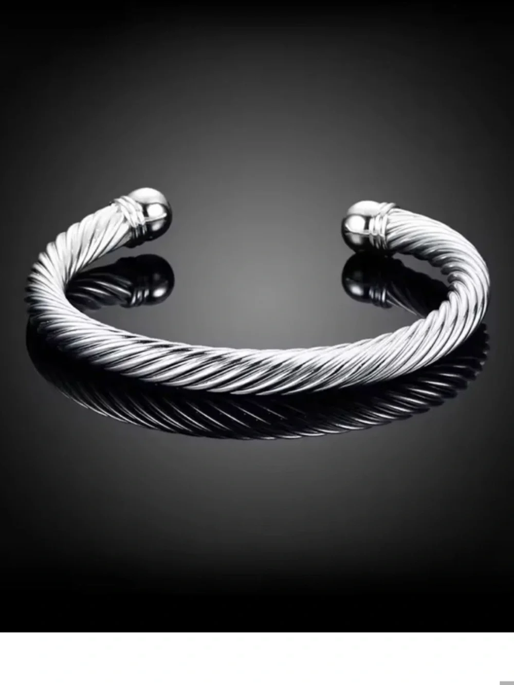 Anthropologie Silver Twisted Cable Cuff Bracelet